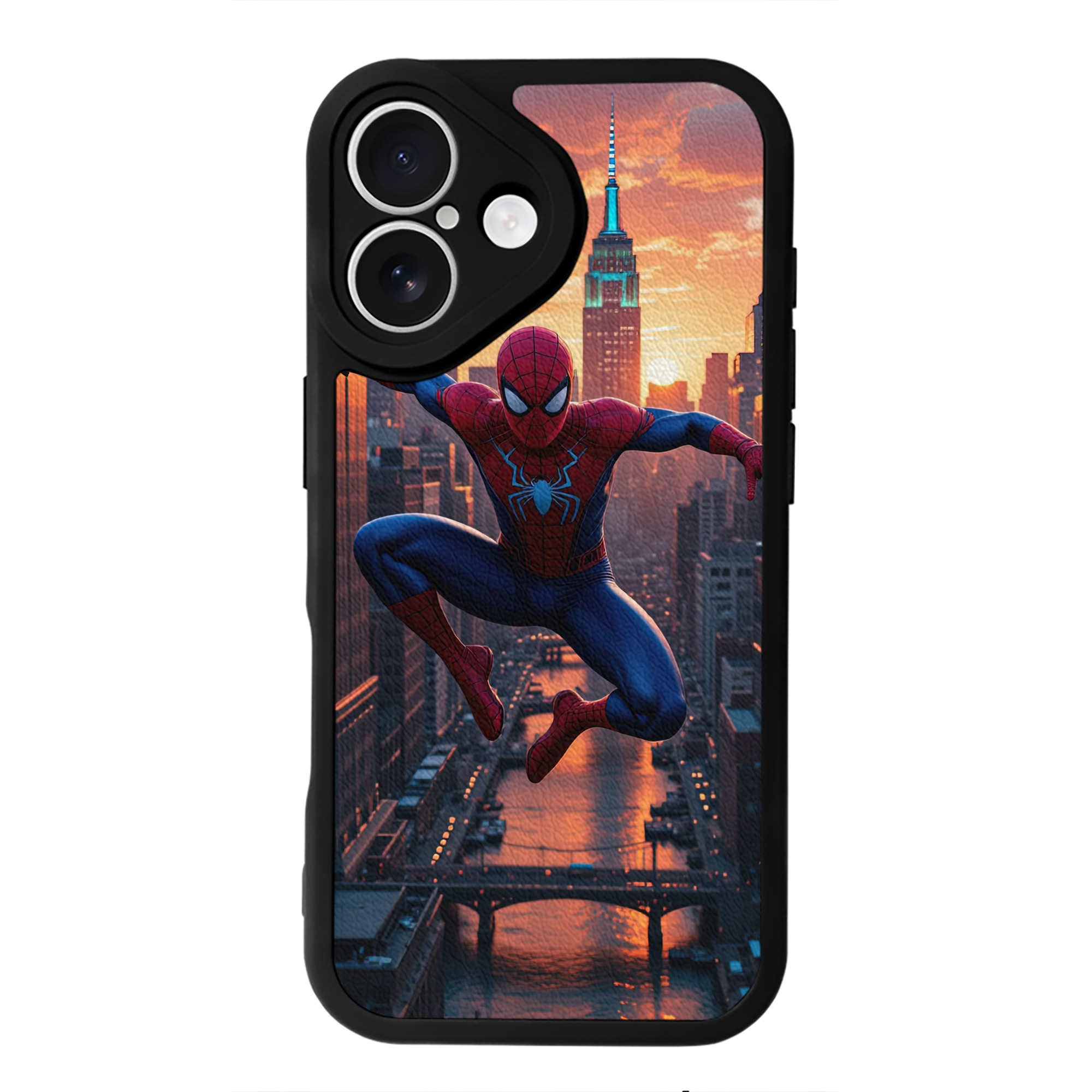 Spider Man スパイダーマン 【iPhone 16シリーズ対応】シリコンスマホケース（レザー調） 材質：シリコン